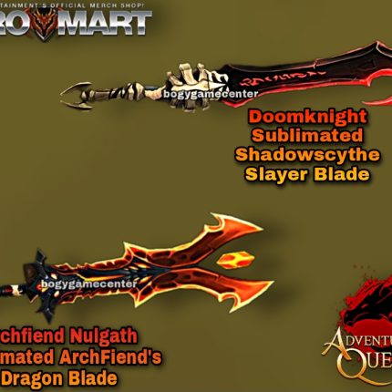 AQ3D – Doomknight ShadowScythe Slayer and ArchFiend Dragon Blade Sublimated Combo (Limited Offer)